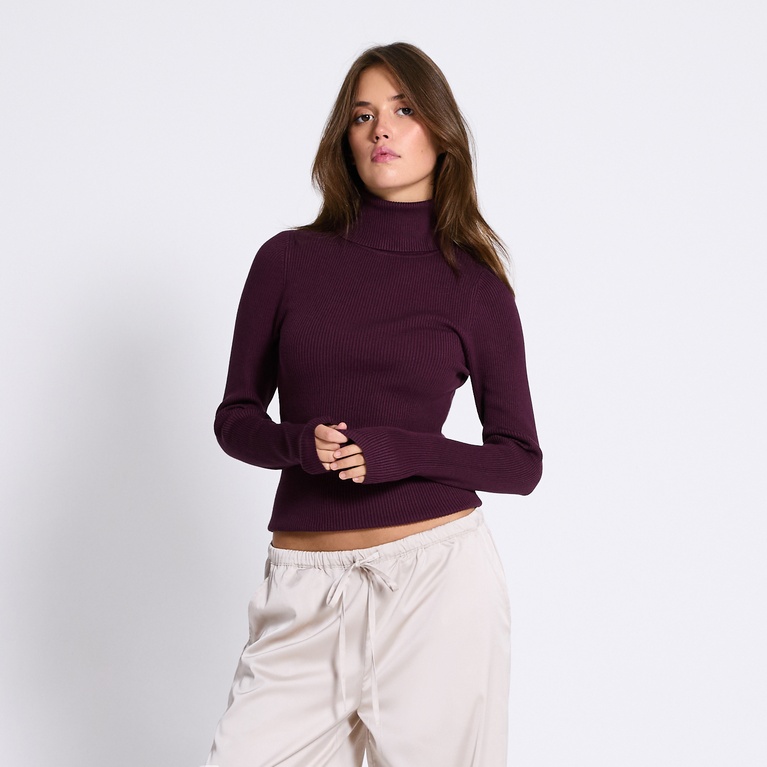 Rib turtleneck sweater "Leyla"